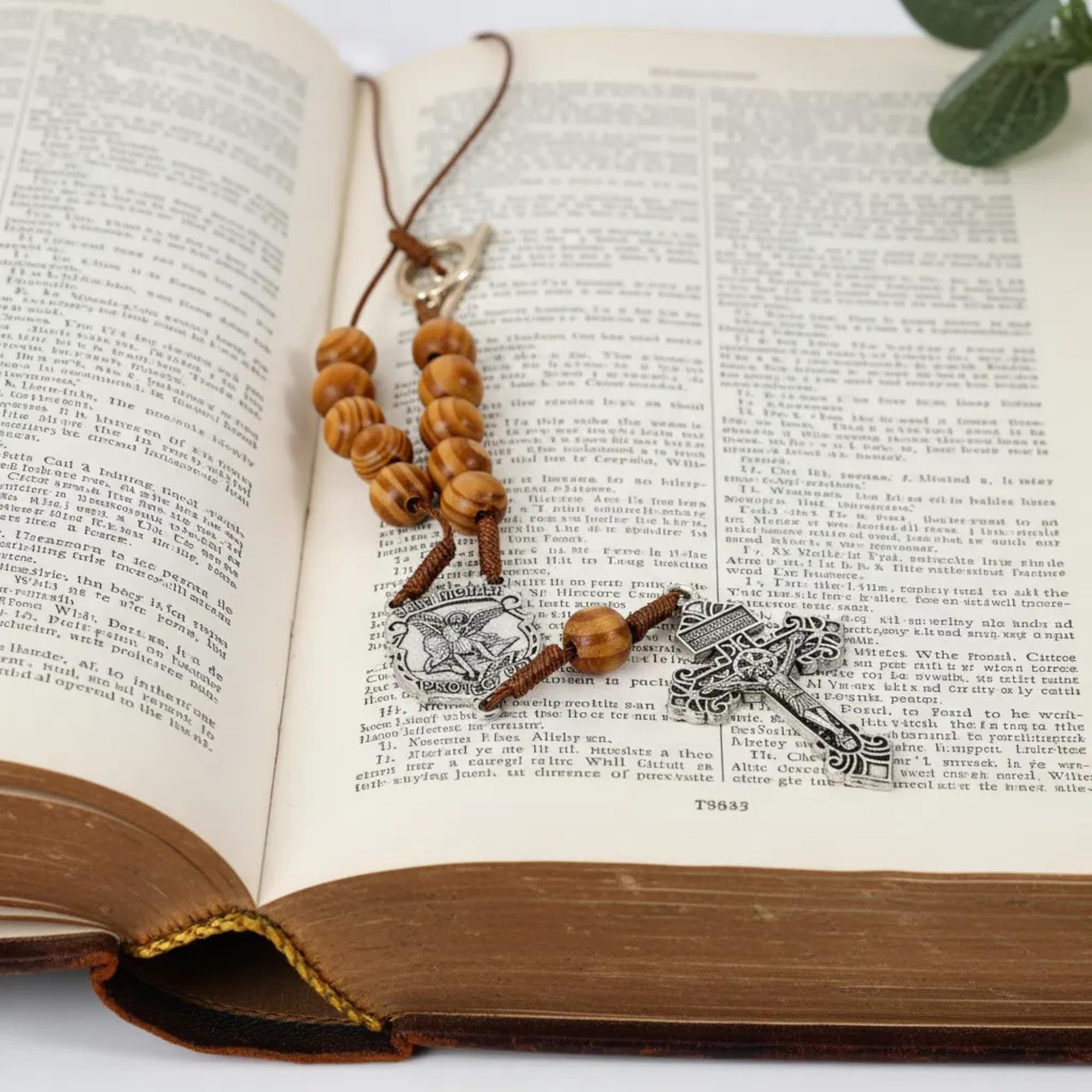 Nazareth Store Car Rearview Mirror Rosary One Decade Protection Wood Beads Catholic Chaplet - Image 4