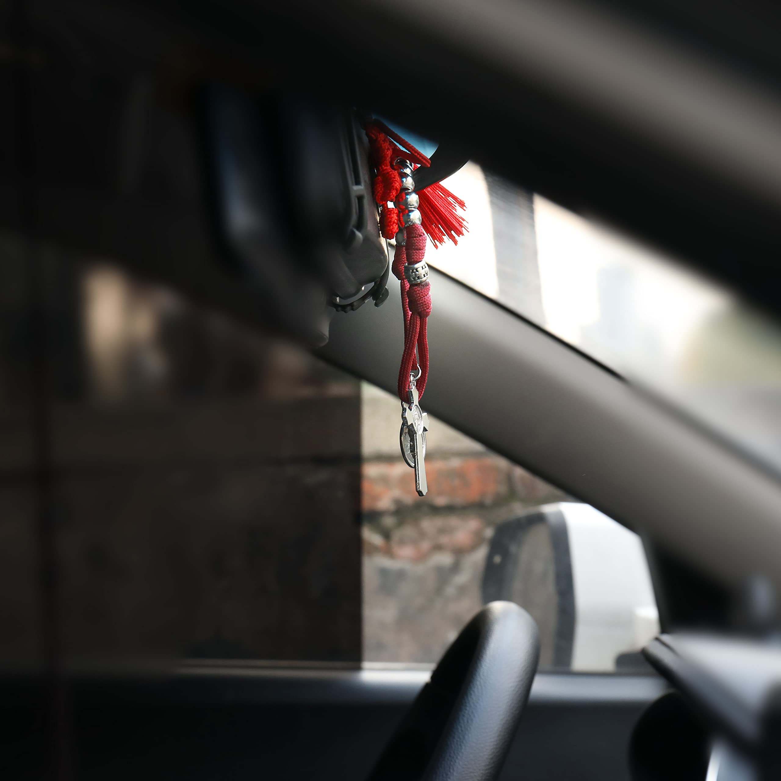 Nazareth Store Strong Military One Decade Paracord Rosary Silver Beads Pocket Car Rosary Pray For Us St. Joseph Medal & St. Benedict Cross - Image 4